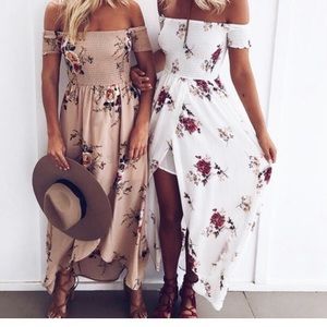 White Floral Maxi Dress